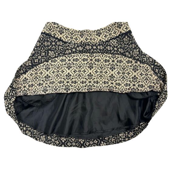 Free People Black and Tan Lined Pocketed Zip Skirt - Size 4 - Picture 3 of 7